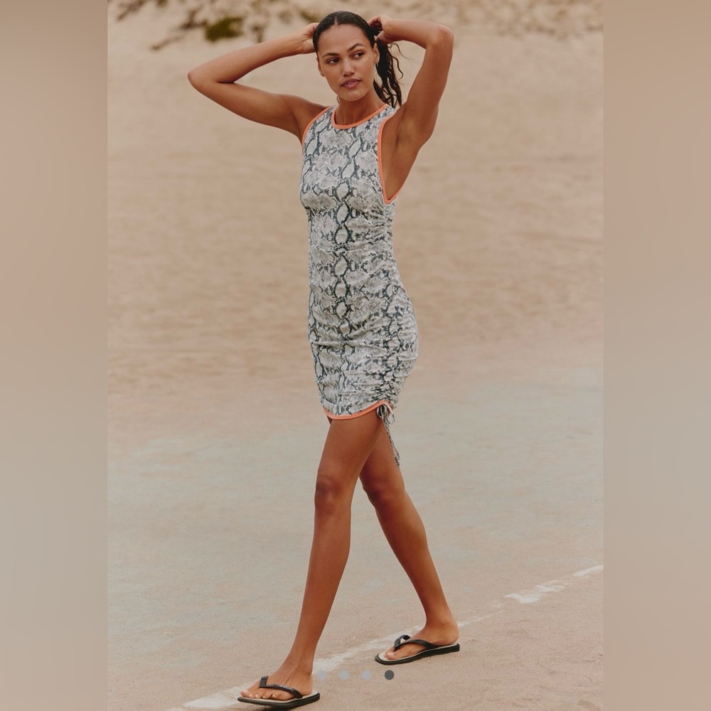 ANTHROPOLOGIE Daily Practice Snake Print Mini Dress